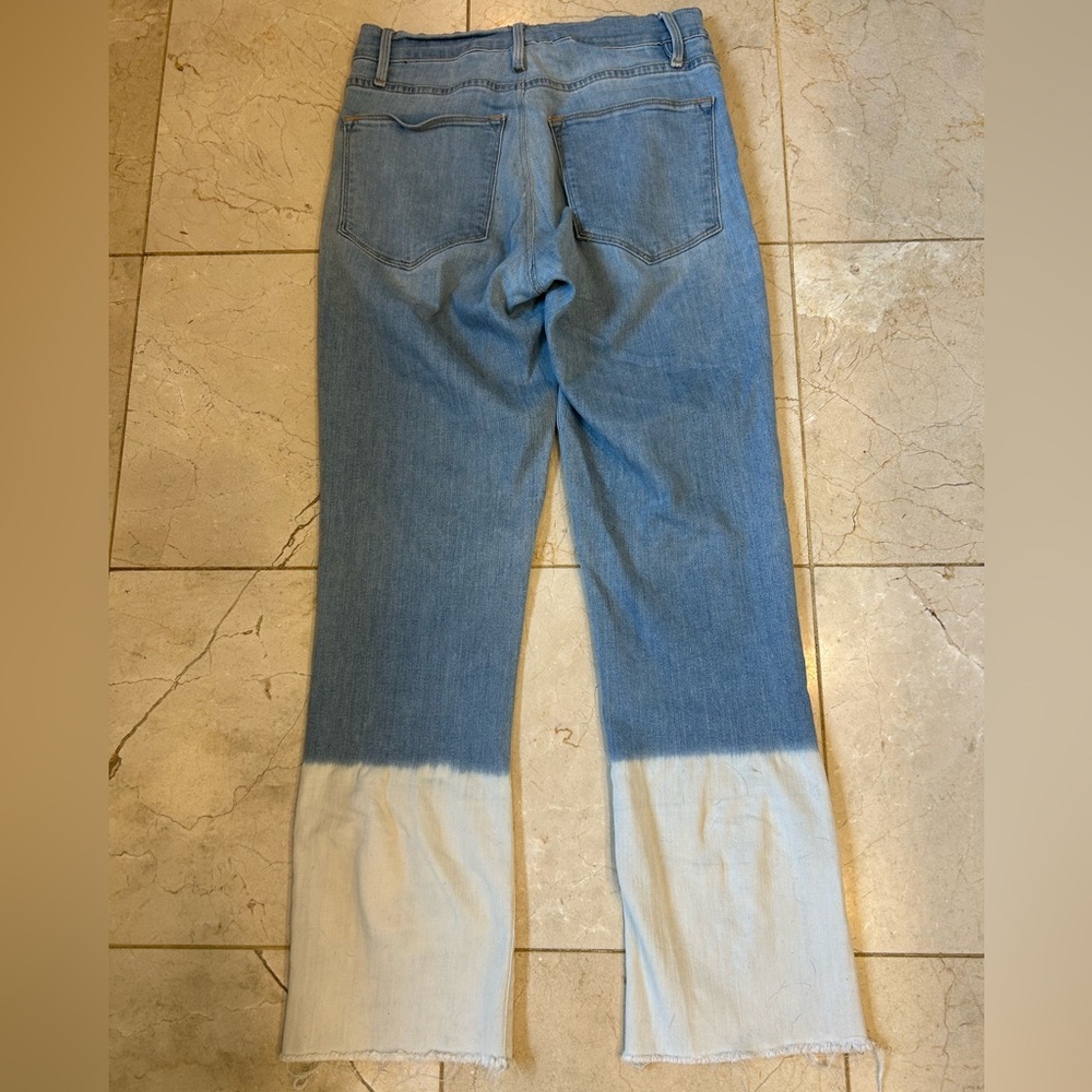 Frame Denim London LA, Blue Gradient Flare Jeans, Le High Straight, Sz 4 - Picture 11 of 15